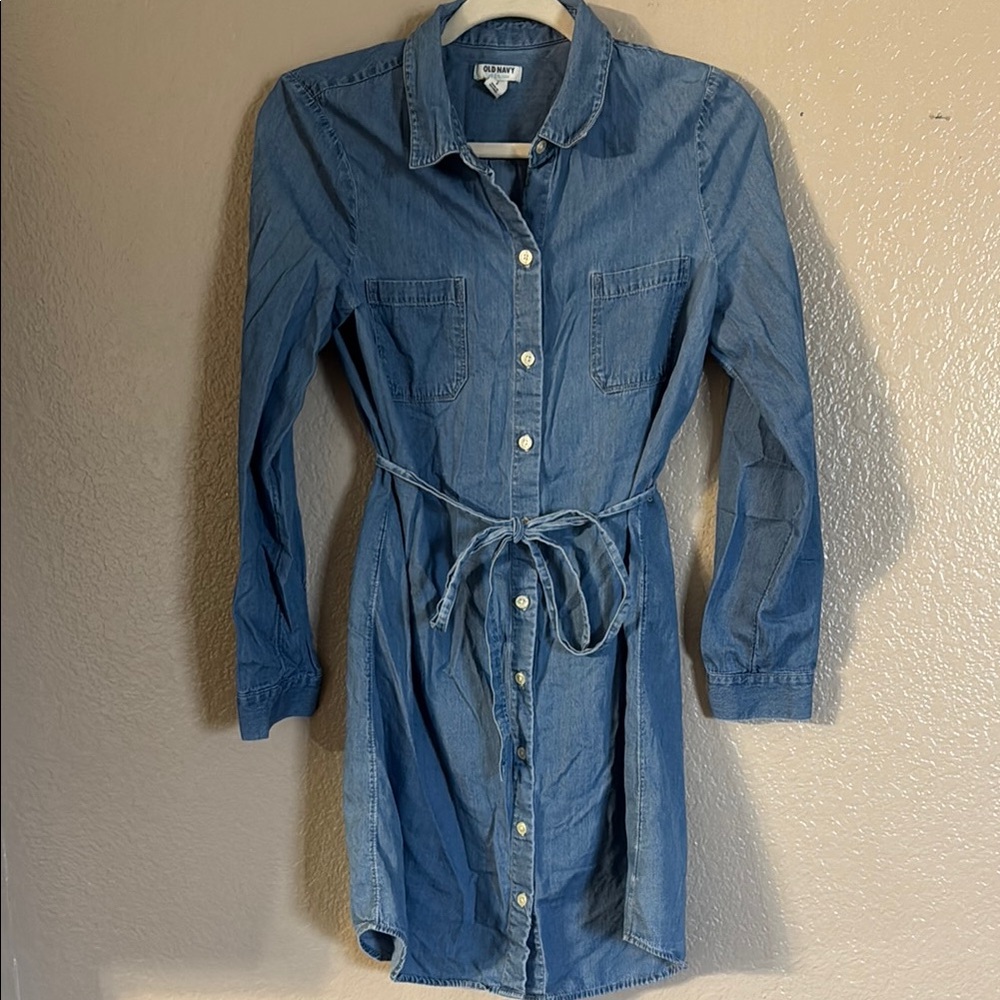 Old Navy Denim Blue Button-Up Dress